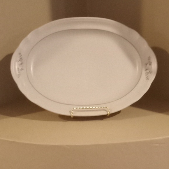 VTG- Pfaltzgraff Silver Heirloom 1 Large Oval Platter with Print - Picture 8 of 9